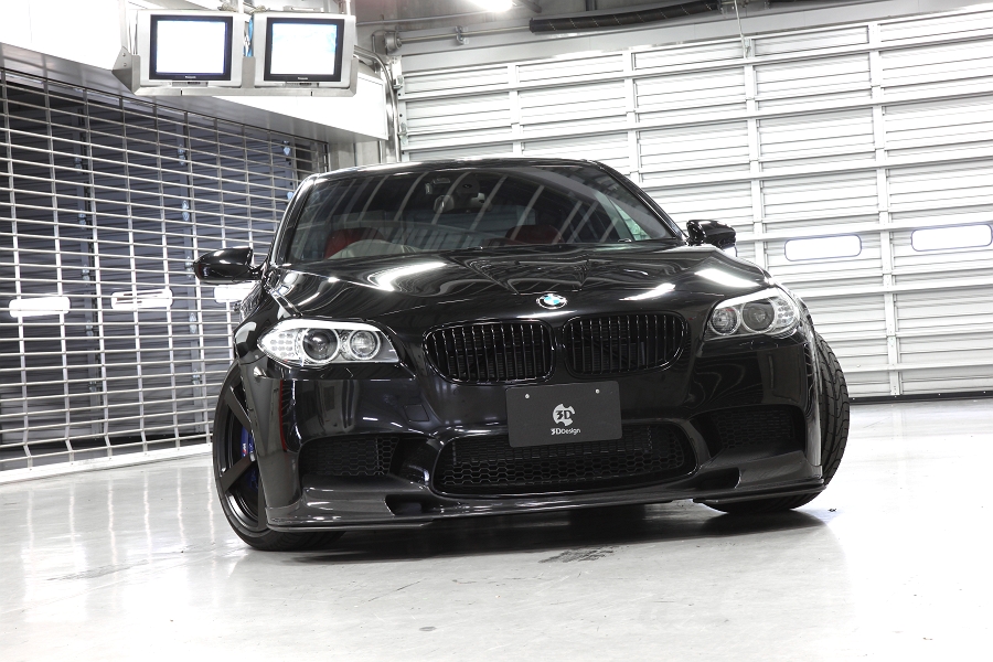 BMW F10 M5 3D Designs Styled Carbon Fiber Front Lip Spoiler